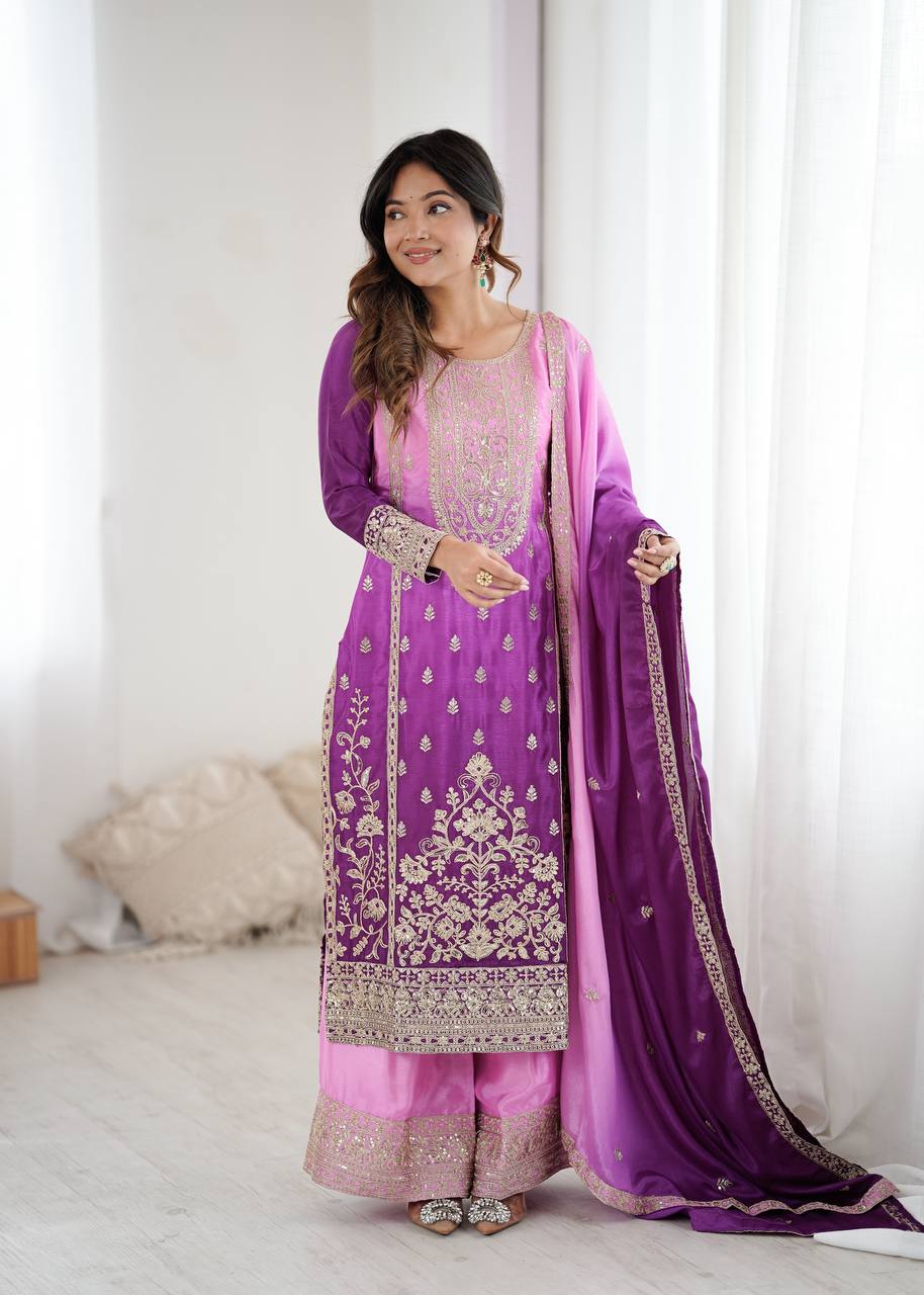 PURPLE EMBROIDED